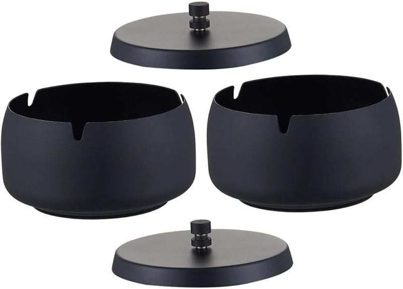 Stainless Steel Windproof Ashtray With Lid For Indoor Outdoor Patio Camping - Image 1